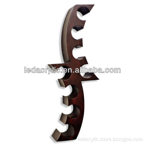 Wine Rack Wall Mount Decorative Art Decor Wood Design Wine Holder